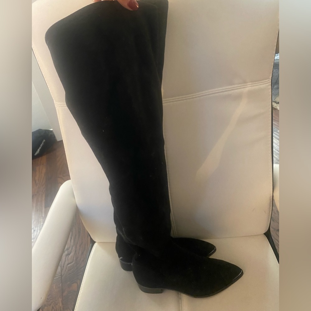 Marc Fisher over the knee black suede boots